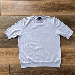 NWOT Zara Light Blue Short Sleeve Knit Top Size S